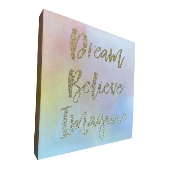 Unicorn Dreams Toddler Bedding Set 12x12 gold glitter Canvas Unicorn wall art